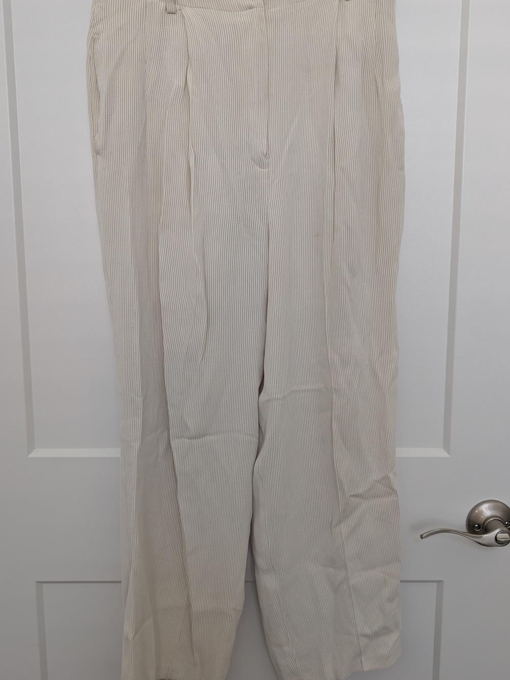 Jones New York Light Beige Pinstripe Dress Pants